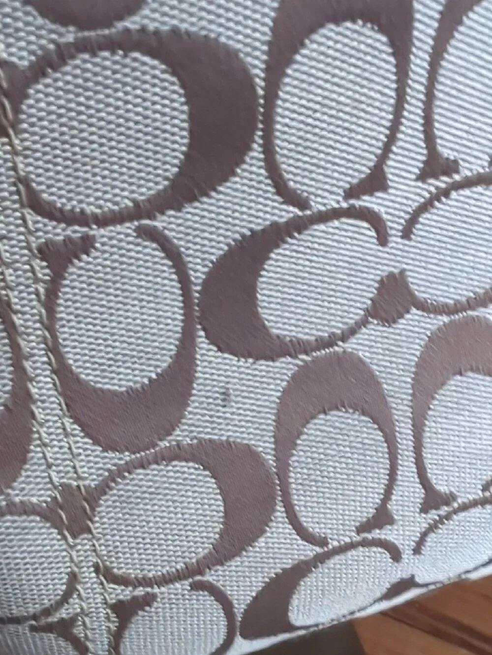 Coach Canvas Tote in Khaki and Rose